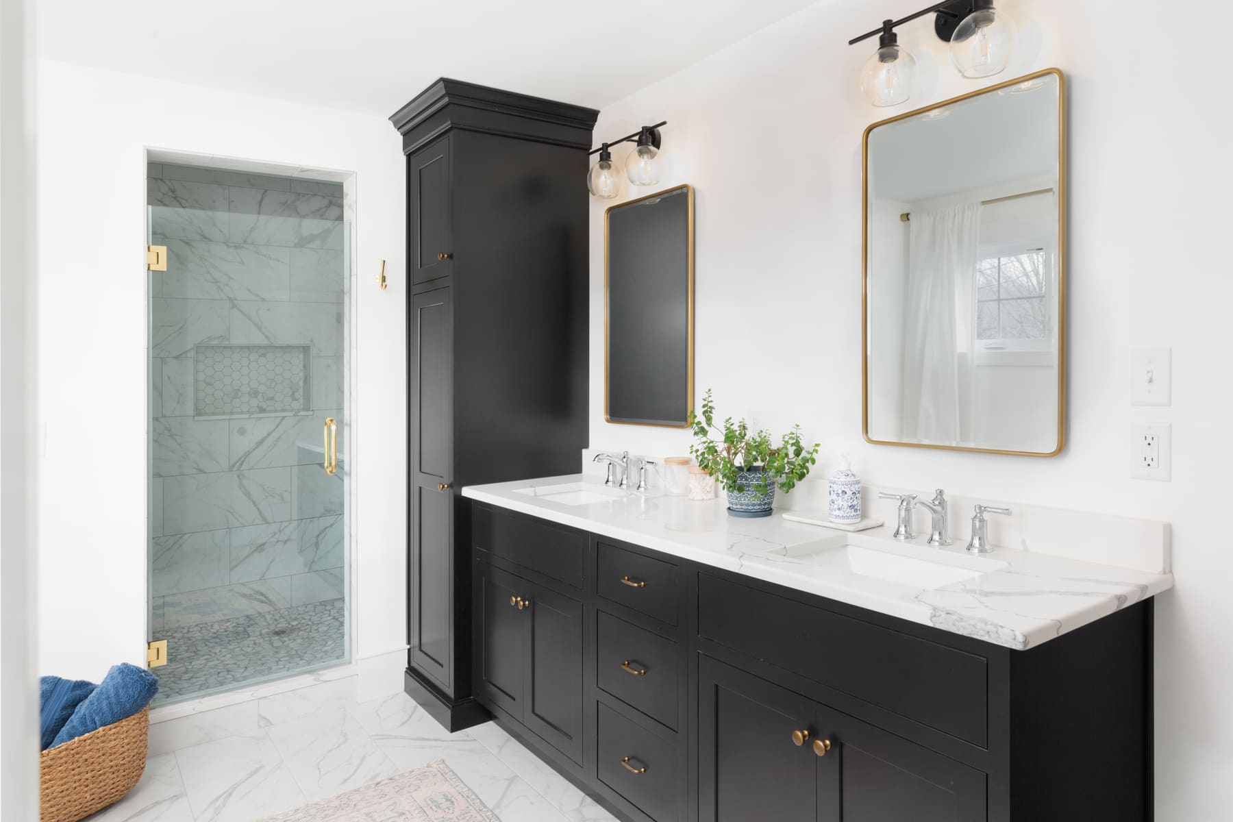 Bathroom vanity and storage cabinetry in Hampton Falls, New Hampshire