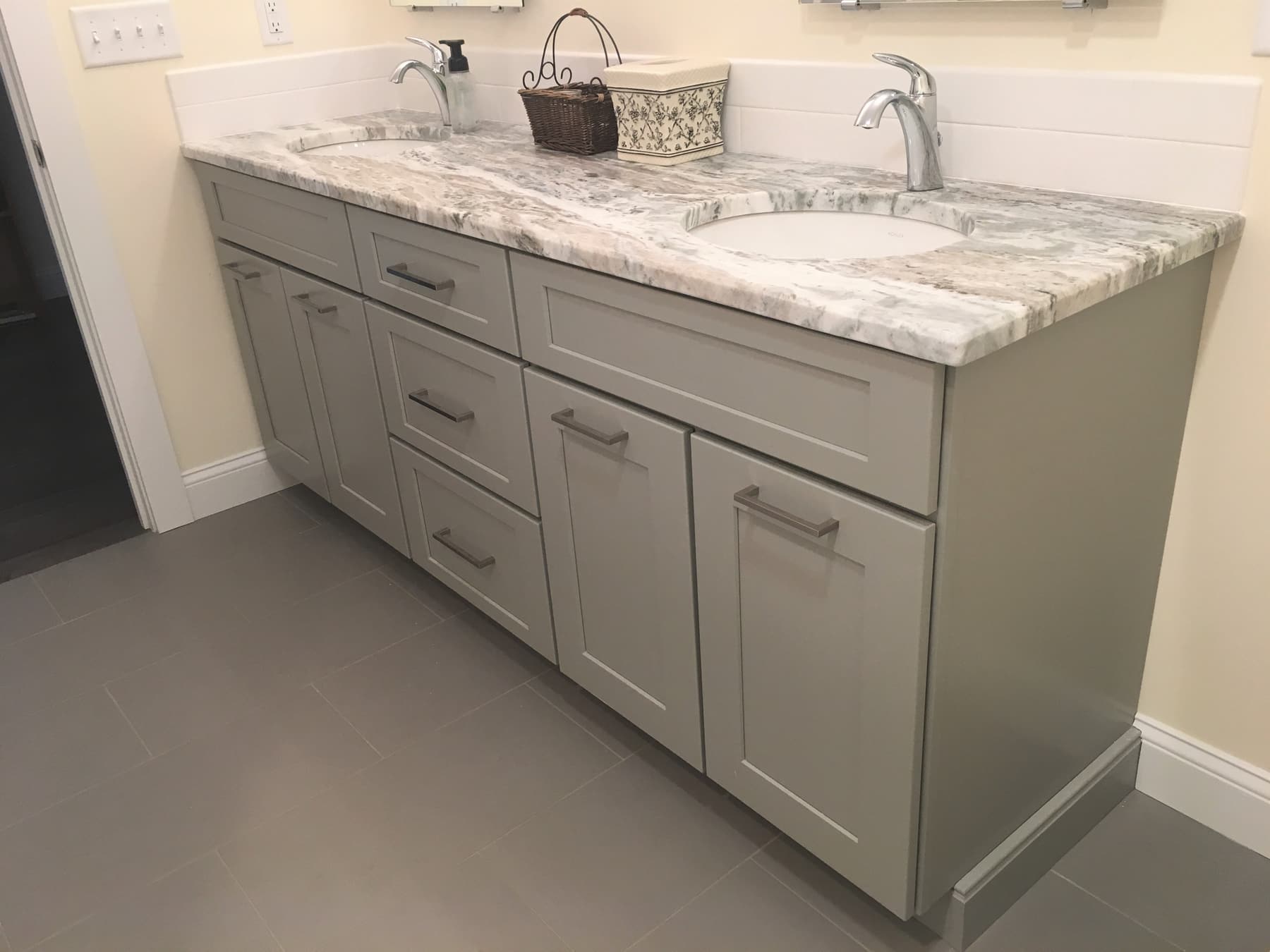 Bathroom vanity cabinetry in Pelham, New Hampshire