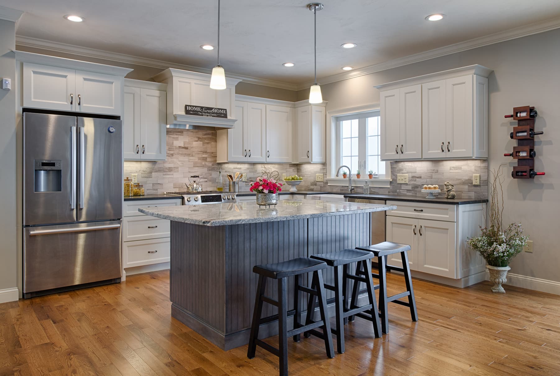 Kitchen cabinetry in a Dracut, Massachusetts home by Plaistow Cabinet
