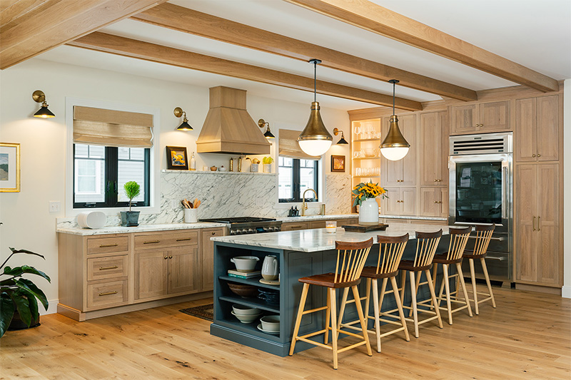 Recently installed kitchen with custom cabinetry by Plaistow Cabinet