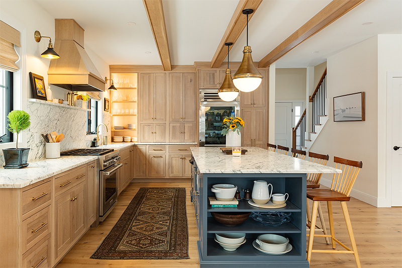 Recently installed kitchen with custom cabinetry by Plaistow Cabinet