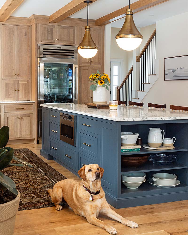 Recently installed kitchen with custom cabinetry by Plaistow Cabinet